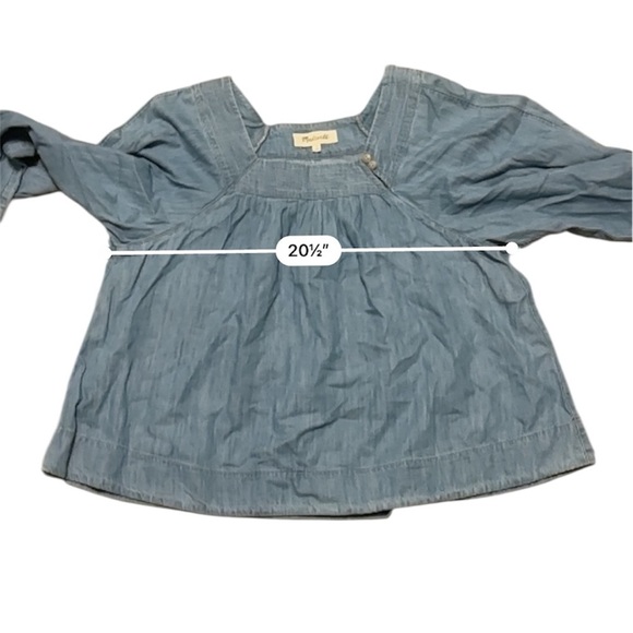 Madewell Square Neck Denim Top Size Small - Picture 7 of 11
